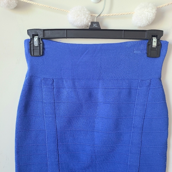 Rock & Republic Blue Bodycon Mini Skirt Size Small - Picture 3 of 8
